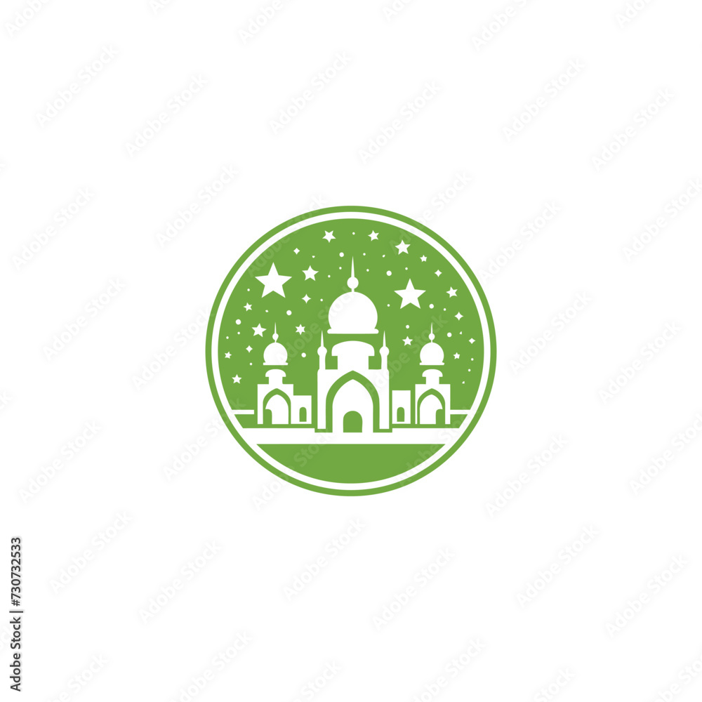 Mosque logo design with Islamic creative concept Vector Mosque logo design with Islamic creative concept Vector