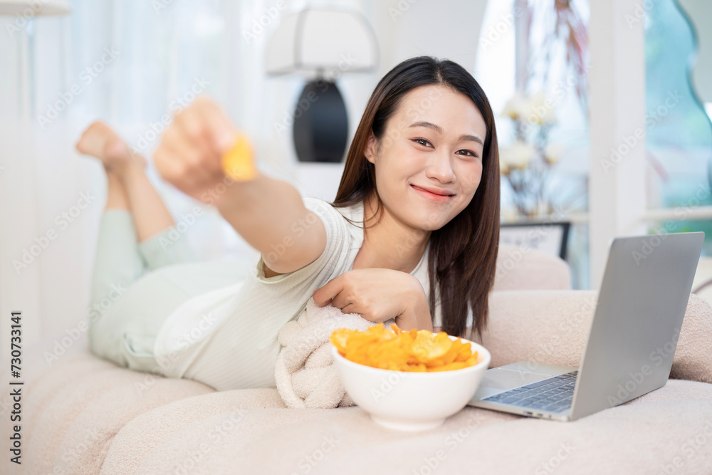 Young Asian girl at home