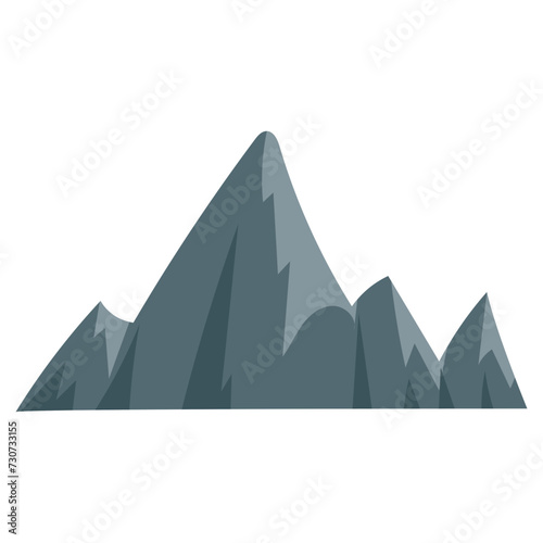 flat color vector mountain illustration