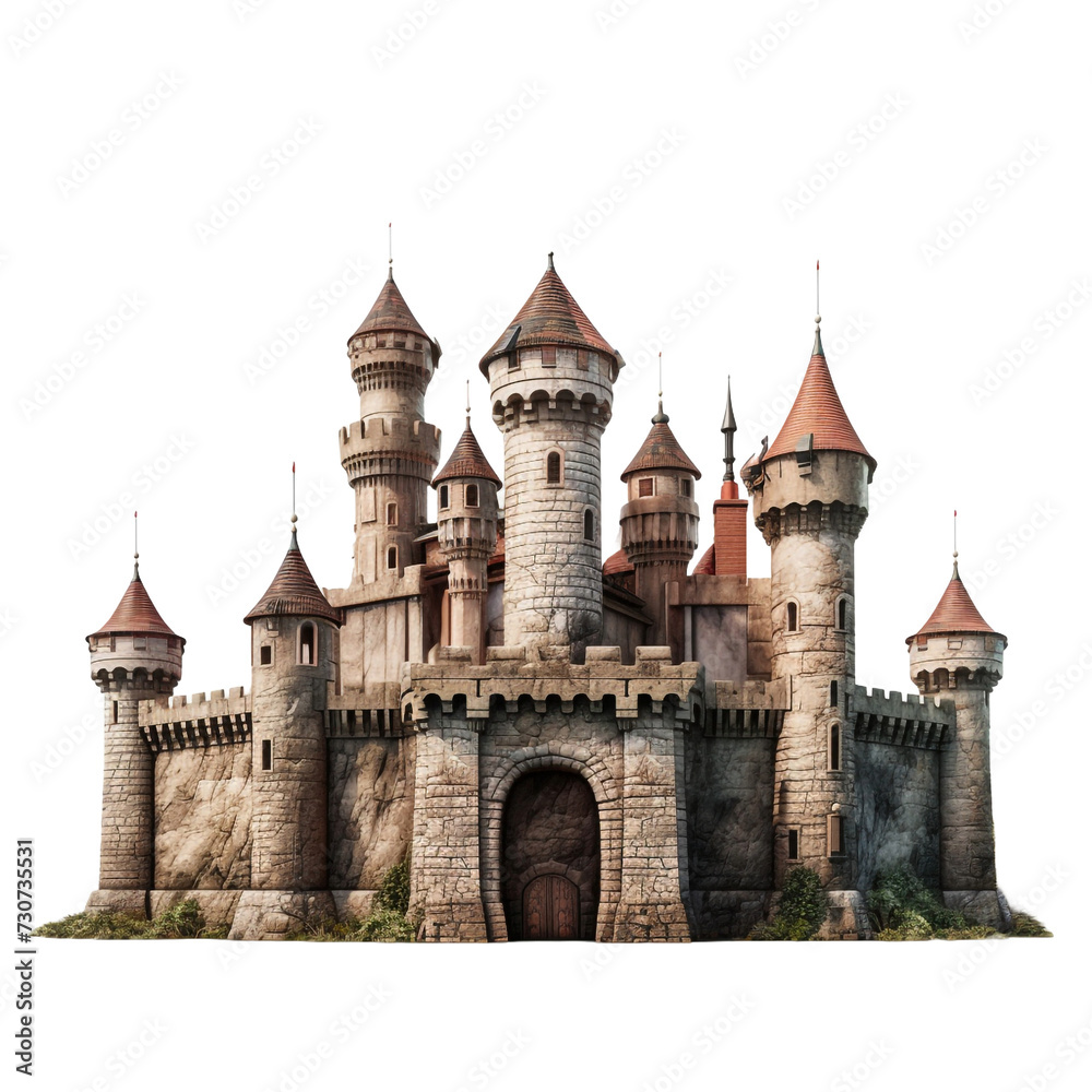 Fototapeta premium Castle house isolated on transparent background