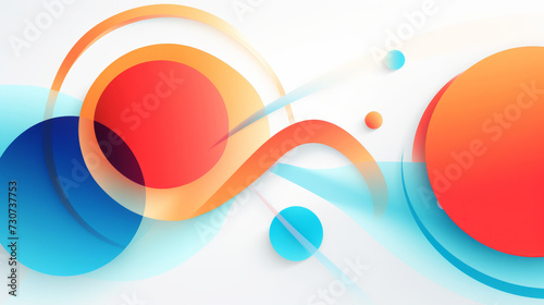 Colorful abstract art with circles and overlapping shapes photo
