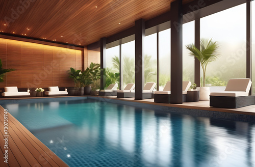 spa hotel interior pool. spa concept © Виктория Воинская