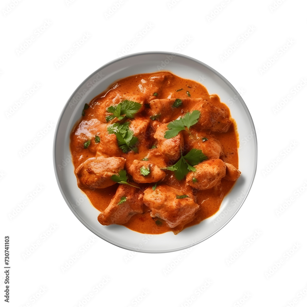 chicken tikka masala served on a plate, png transparent background chicken tikka masala served on a plate, png transparent background