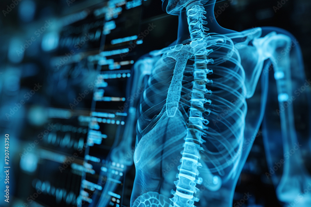 X-ray and MRI of the body in the clinic. Medical diagnostics. X-ray and MRI of the body in the clinic. Medical diagnostics.