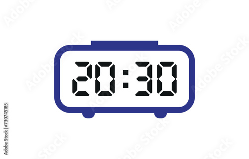 Digital clock number set. Electronic figures. Vector illustration.