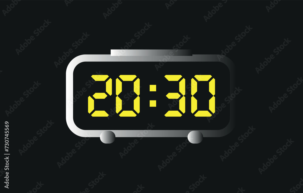 Digital clock number set. Electronic figures. Vector illustration. Digital clock number set. Electronic figures. Vector illustration.