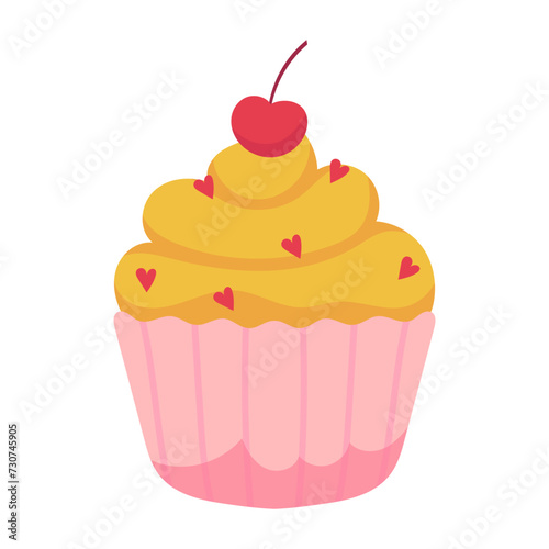 vector cup cake object illustration