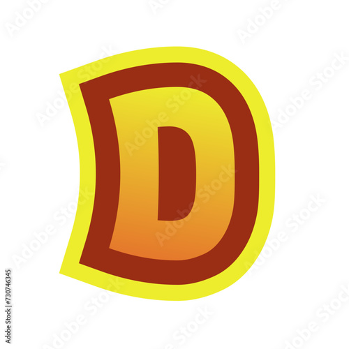 Yellow Orange Letter D