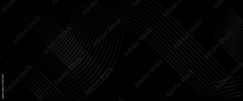 Vector black abstract background with geometric shapes, modern shiny white lines pattern, futuristic technology concept, minimal geometric design. Vector black abstract background with geometric shapes, modern shiny white lines pattern, futuristic technology concept, minimal geometric design.