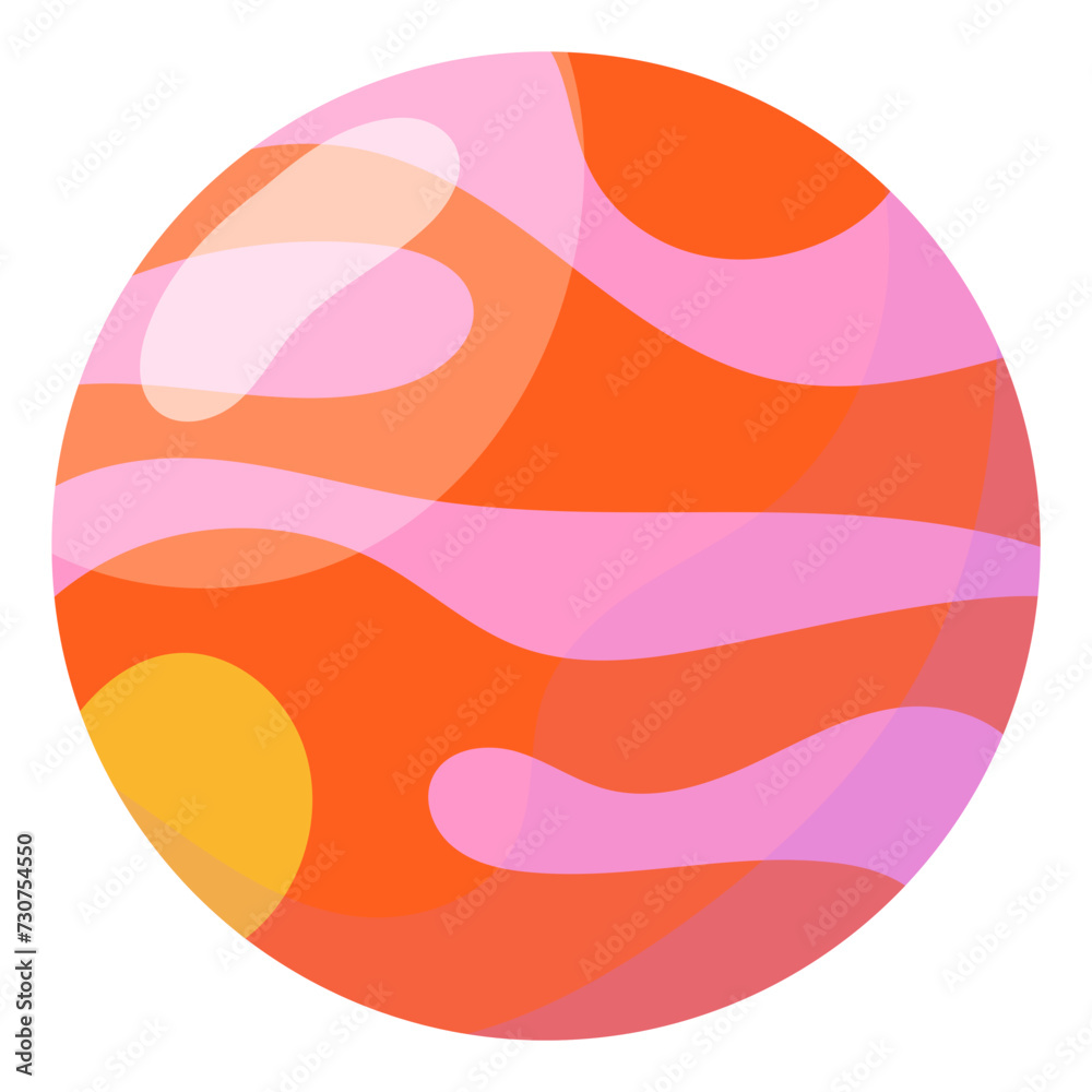 flat color illustration of planets in outer space vector