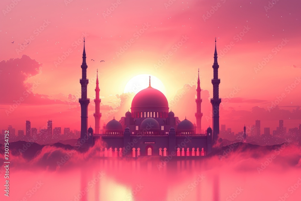 Fototapeta premium Ramadan kareem islamic or ied mubarak greeting card background