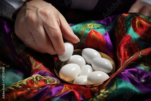 A person is putting eggs in a bowl. This image can be used for cooking or baking-related content