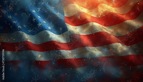 Fiery Flag of Freedom Generative AI