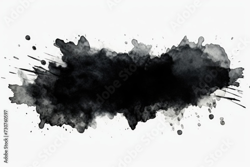 A simple black ink splatter on a clean white background. This versatile image can be used for various design projects