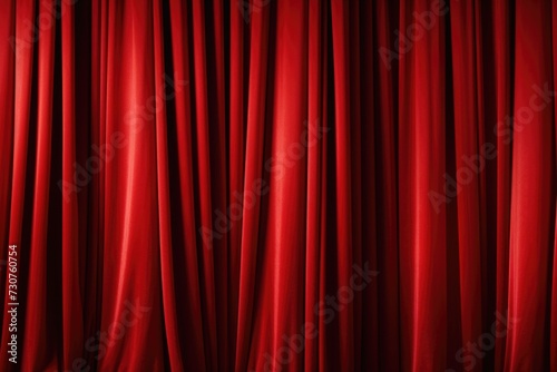 Red curtain hanging against a black background. Perfect for adding drama and elegance to any design