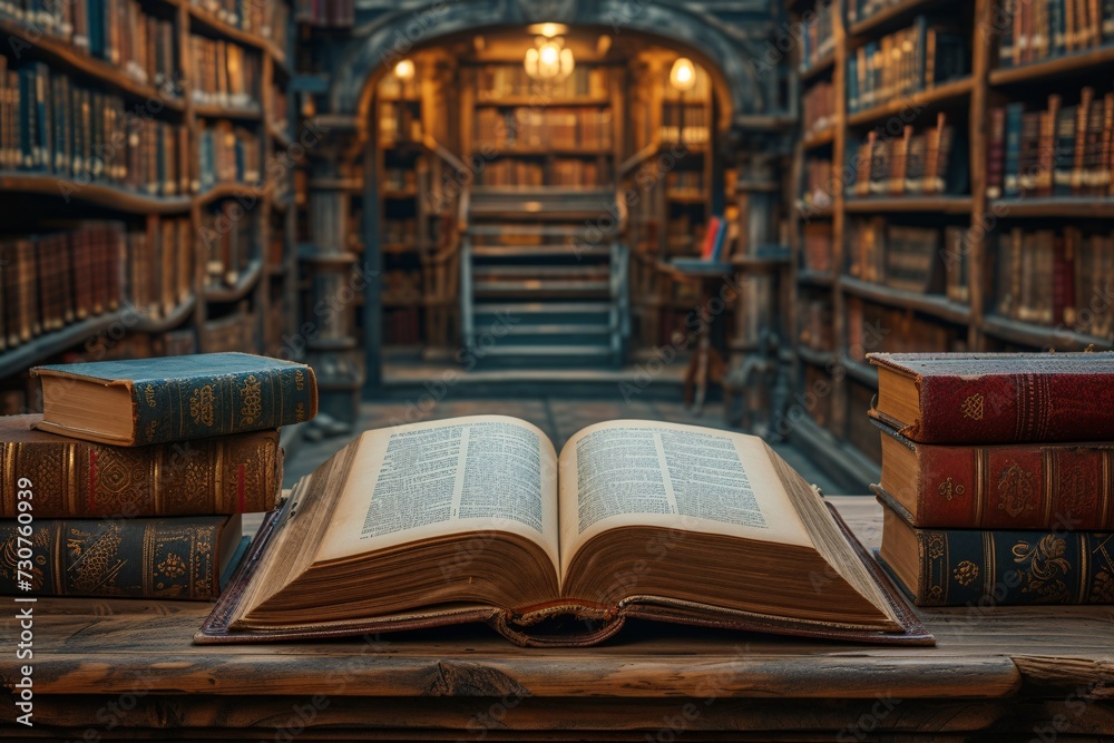 A Bookworm's Paradise: A Library of Books and Steps Generative AI