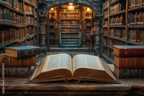 A Bookworm's Paradise: A Library of Books and Steps Generative AI