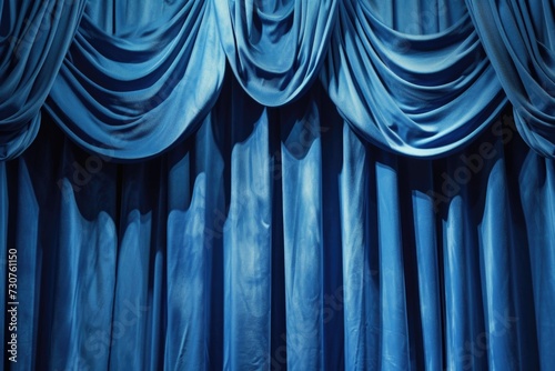 A close-up view of a curtain with a blue background. This image can be used to add a touch of elegance and privacy to interior design projects