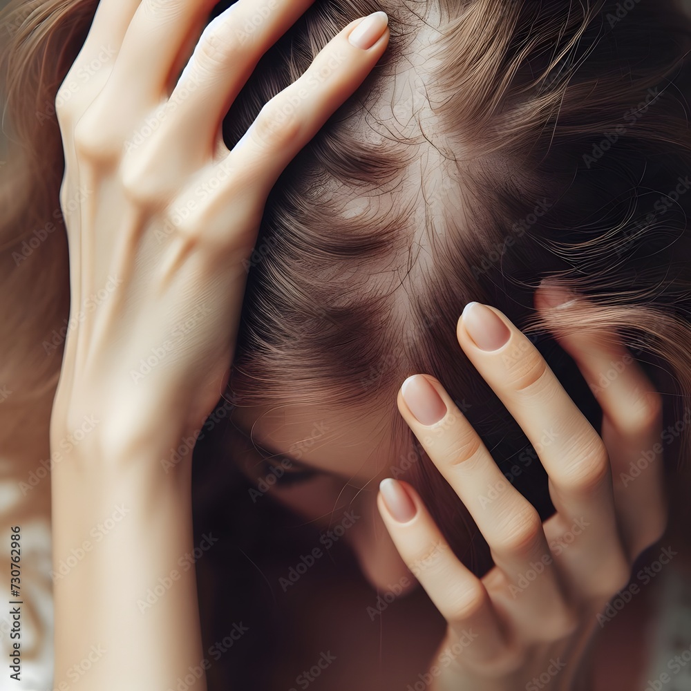 Fototapeta premium Problems with hair loss and baldness