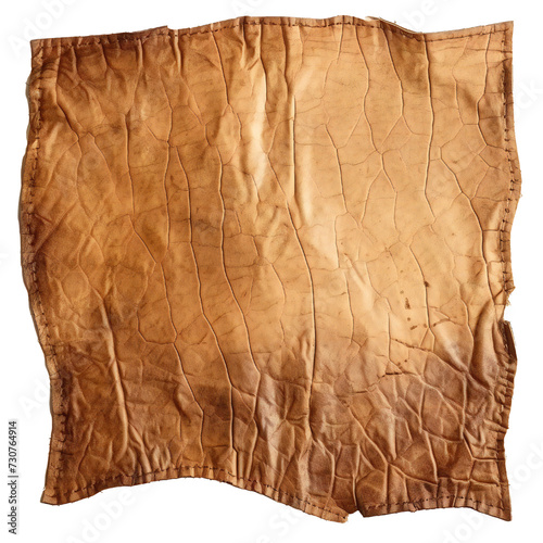 Rough patch of leather isolated on transparent background Generative Ai