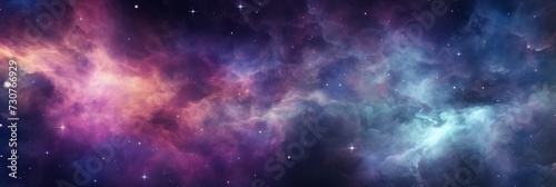 Colorful space galaxy cloud nebula. Stary night cosmos. Universe science astronomy. Supernova background wallpaper © ryanbagoez