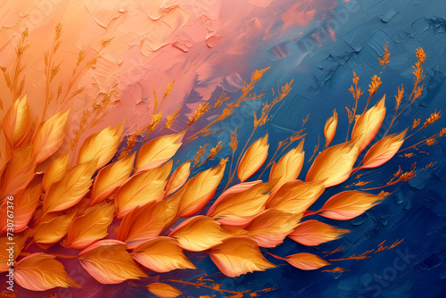 Beautiful floral oil painting style illustration background