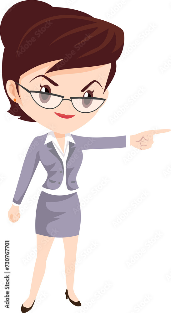 business woman standing character