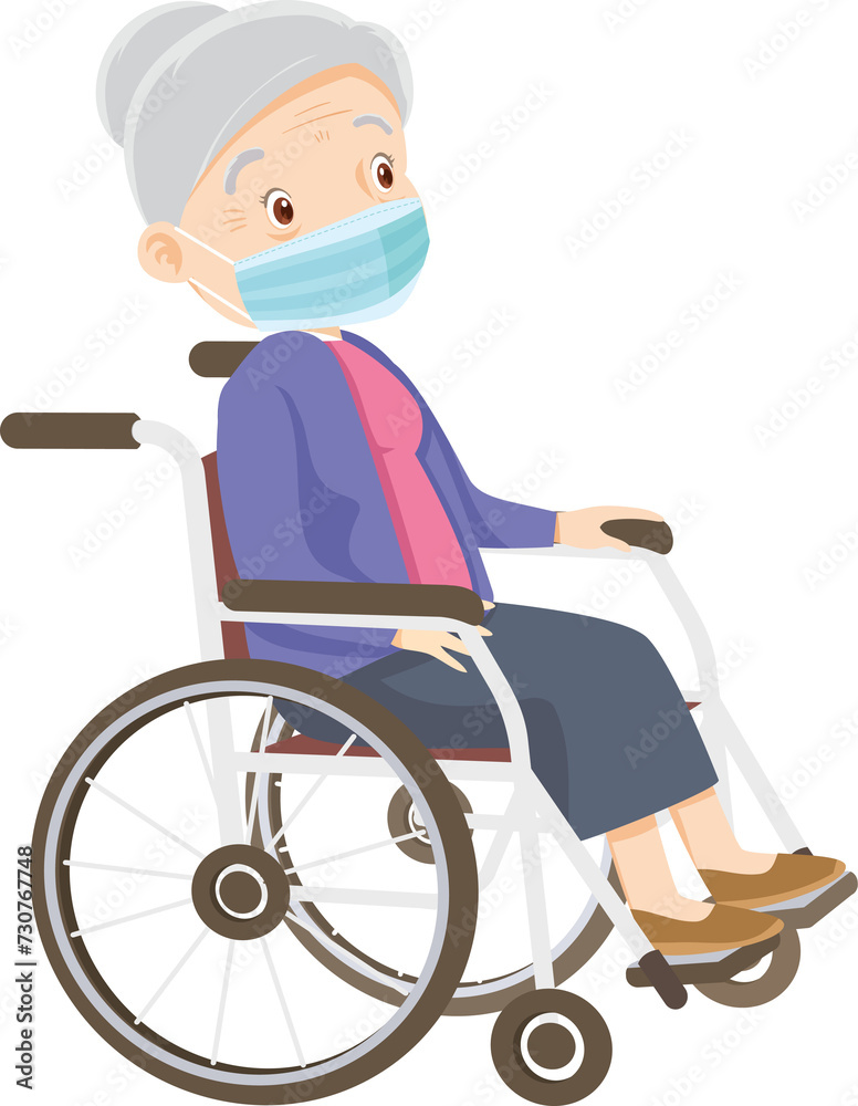 elderly woman on wheelchair