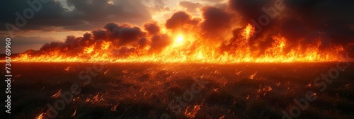 Fire Burn Field Dry Grass Have, Background Banner HD