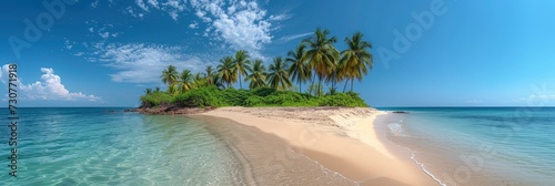 Isolated Beautiful Tropical Island, Background Banner HD