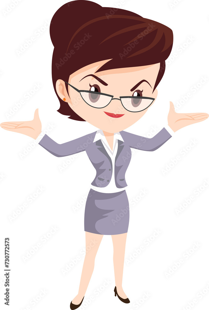 business woman standing character business woman standing character
