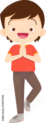 cute boy exercise actions to move the body healthy