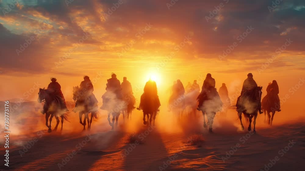 A special visual collection about the glory of the Ottoman cavalry in the battlefield amidst the beauty of the desert, looping video