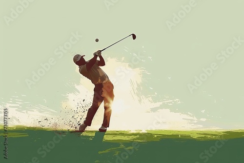 captures the golfer's hands firmly gripping the club, poised for a precision putt, showcasing the focus and determination required in the game of golf. photo