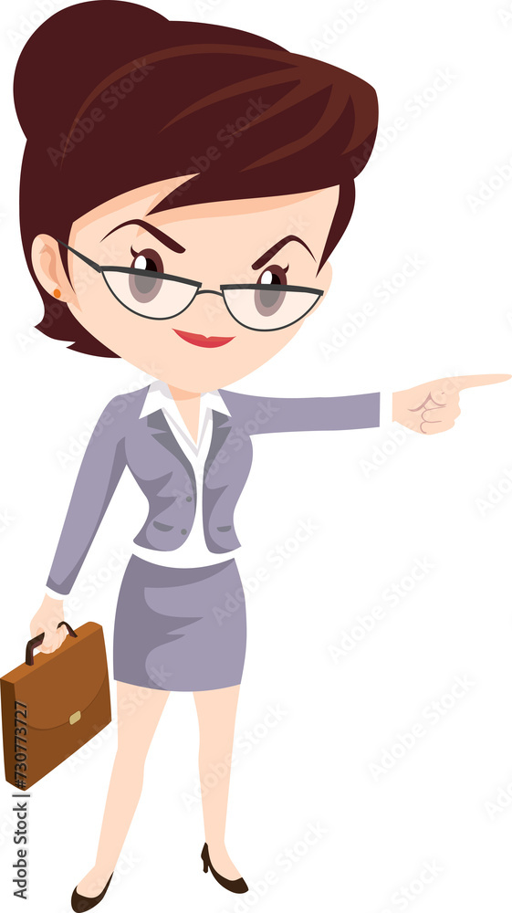 business woman standing character