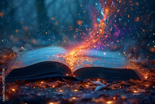 Fiery Book Burns Through Time: A Glowing Tribute to the Monthly Book Club Generative AI