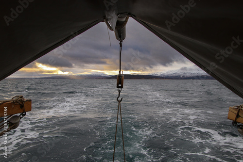 sailing trip in Norway with dramatic clouds