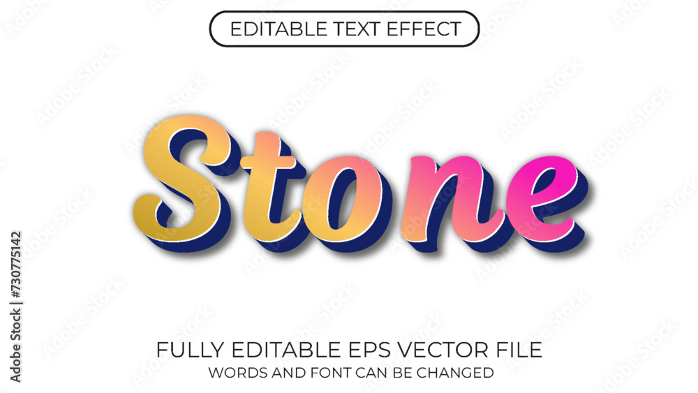 Stone editable text effect. Editable text style effect