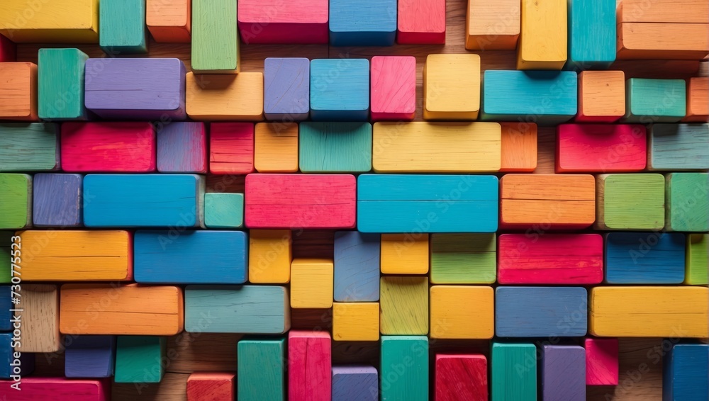 Colorful wooden blocks background. Top view Colorful wooden blocks background. Top view