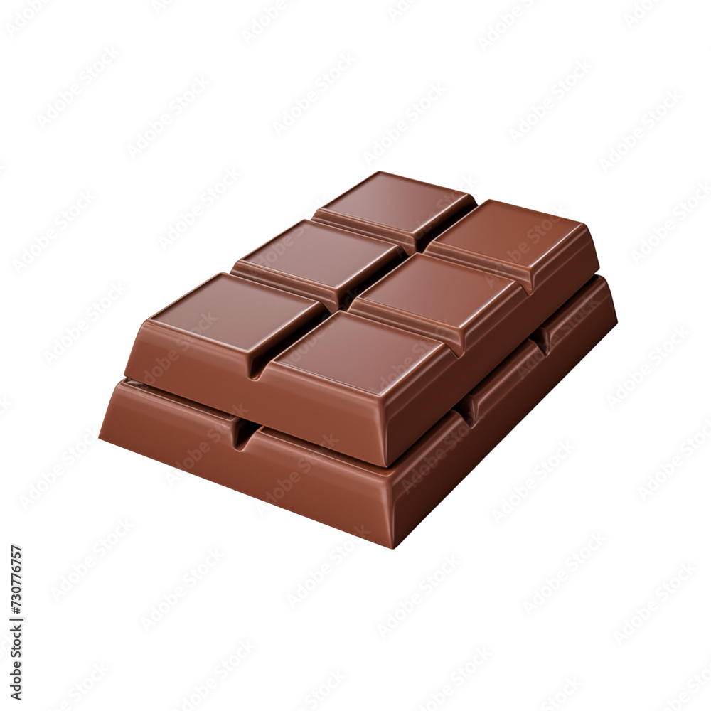 Fototapeta premium 3d chocolate bar isolated on transparent background, png
