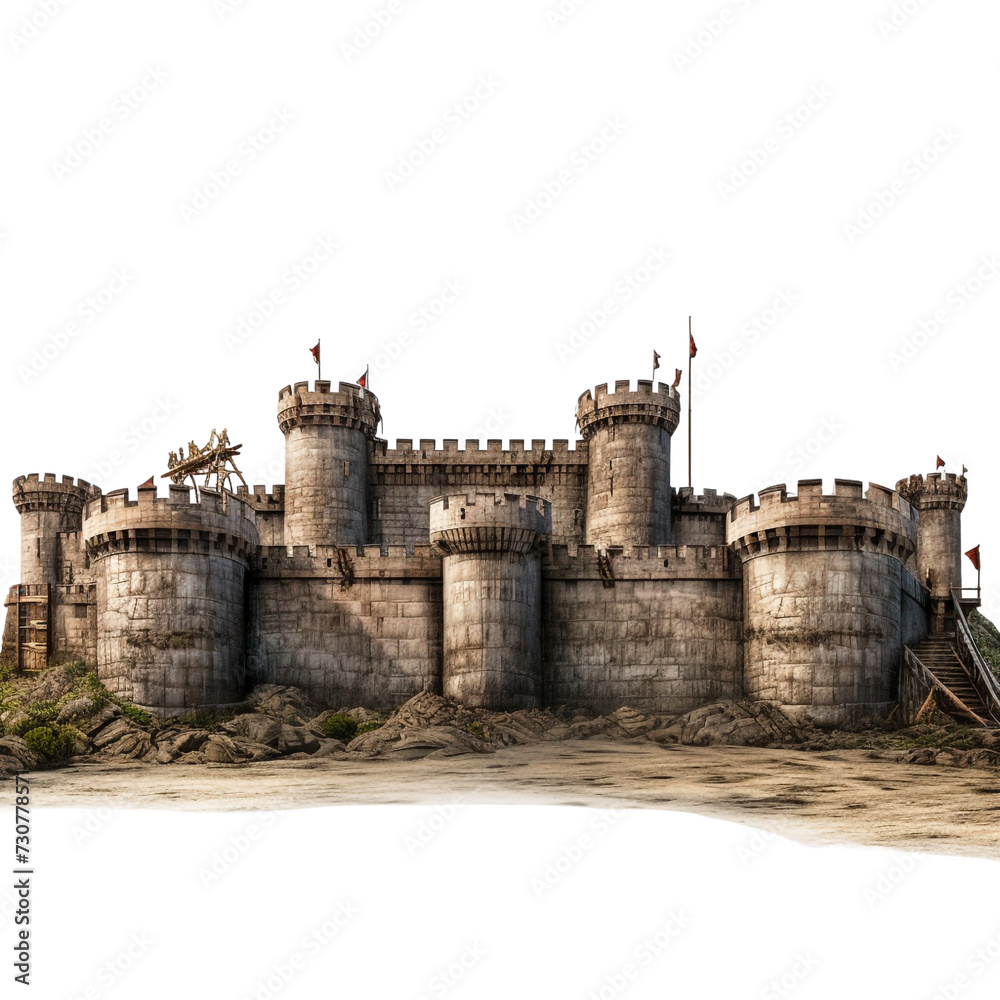 Fort house isolated on transparent background