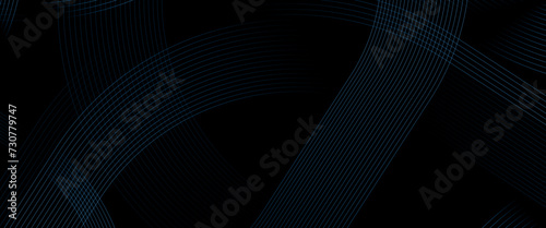 Vector blue and black geometric abstract background overlap layer on bright space with circles effect decoration for presentation, banner, cover, web, flyer, card, poster, wallpaper, texture.