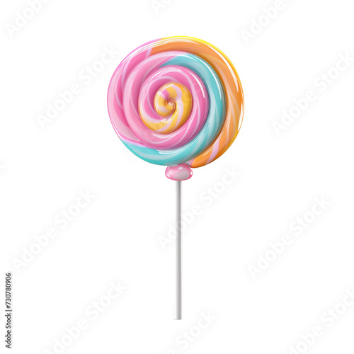 3d piruleta lollypop isolated on transparent background, png