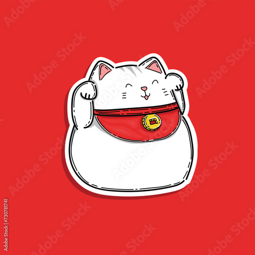 maneki neko lucky cat vector design illustration