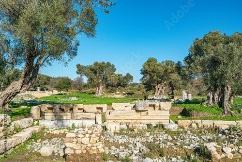 Amazing views from Teos (Teo), an ancient Greek city on the coast of Ionia, on a peninsula between Chytrium and Myonnesus, one of the twelve cities that formed the Ionian League in İzmir photo