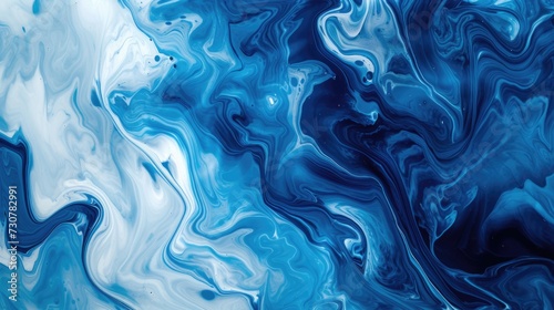 Swirling Blue and White Marble Pattern Background