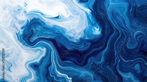 Swirling Blue and White Marble Pattern Background