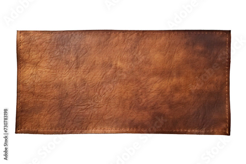 Rough strip of leather banner isolated on transparent background Generative Ai