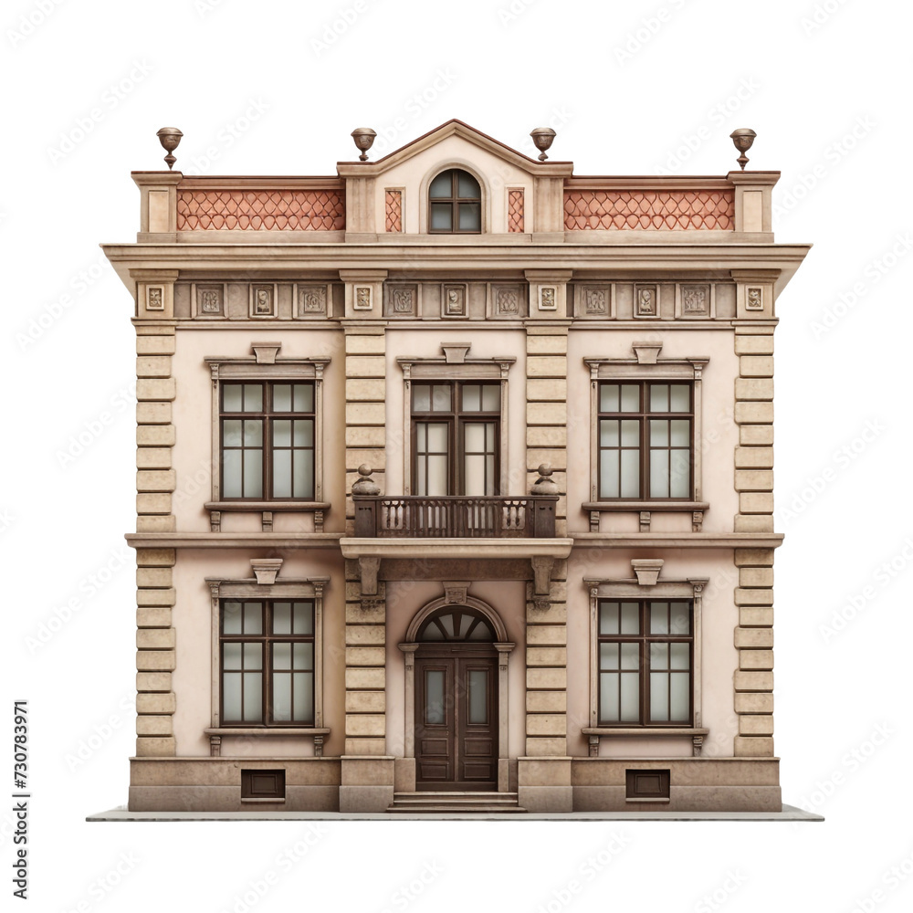 Fototapeta premium Georgian House isolated on transparent background