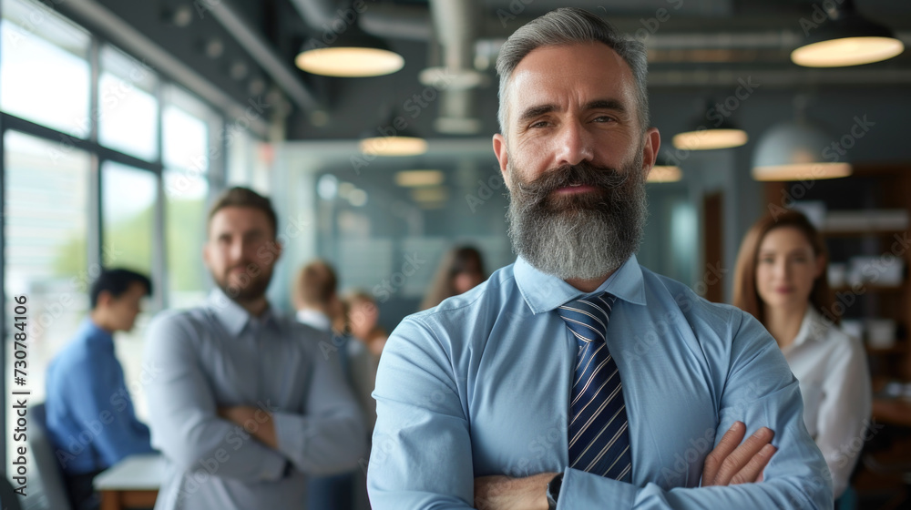 Confident Business Executive Standing with Arms Crossed Confident Business Executive Standing with Arms Crossed